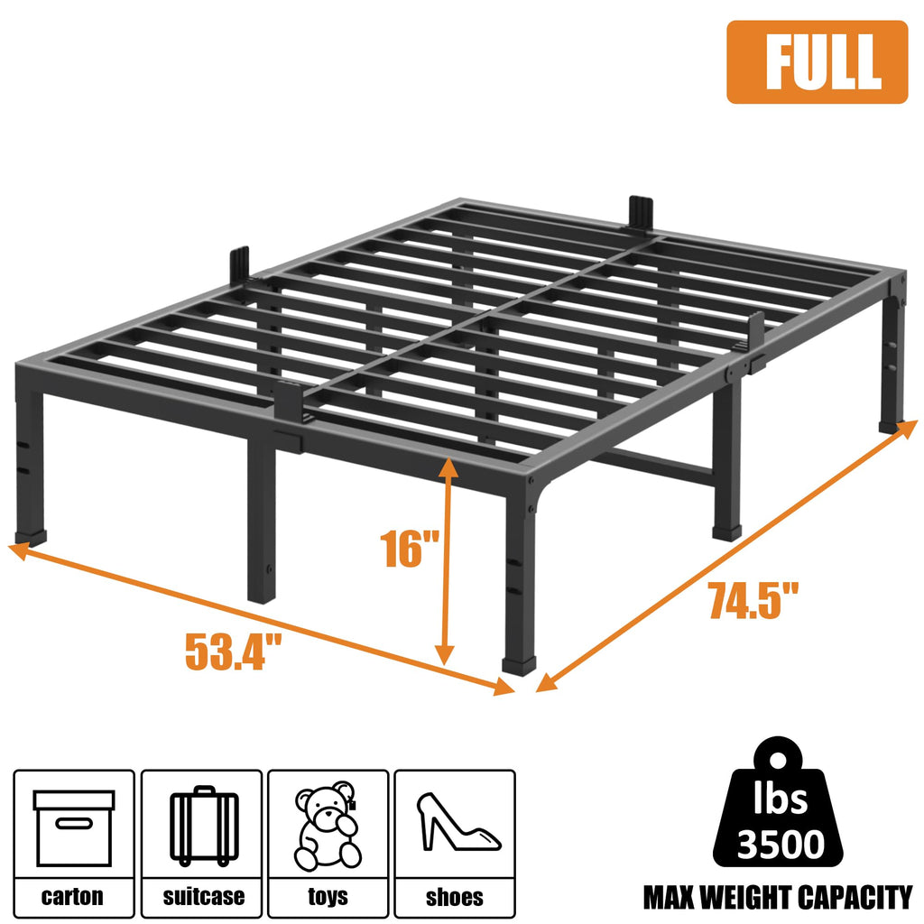 16 Inch Heavy Duty Metal Platform Bed Frame Full Size U86445