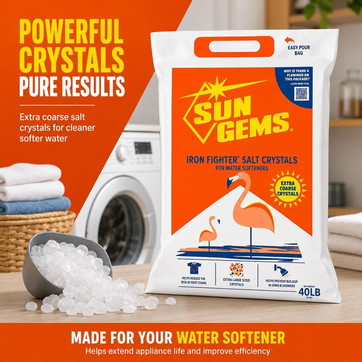 40 lb Extra Coarse Water Softener Salt Crystals U2547