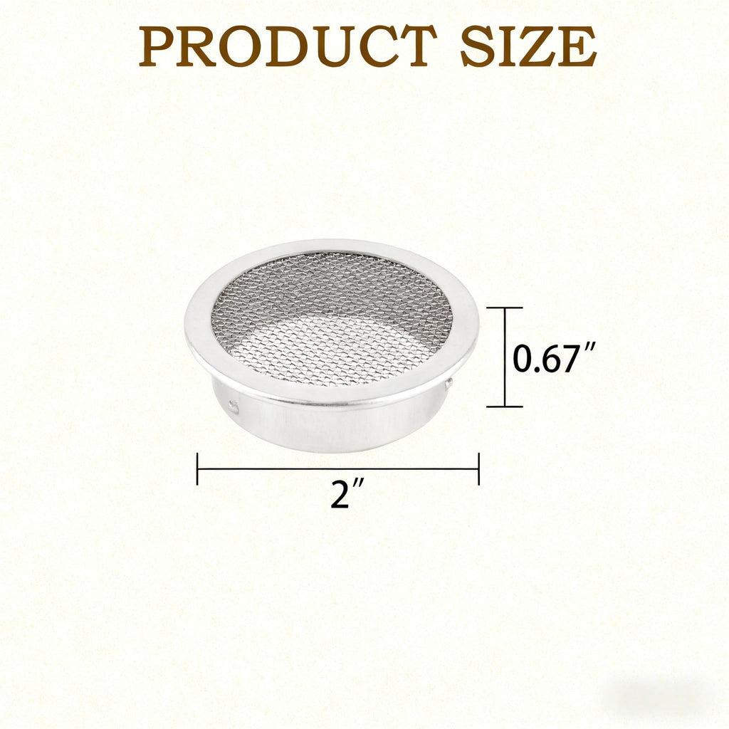 2 Inch Round Open Screen Vent Aluminum Mill Finish 8 Pack V63535