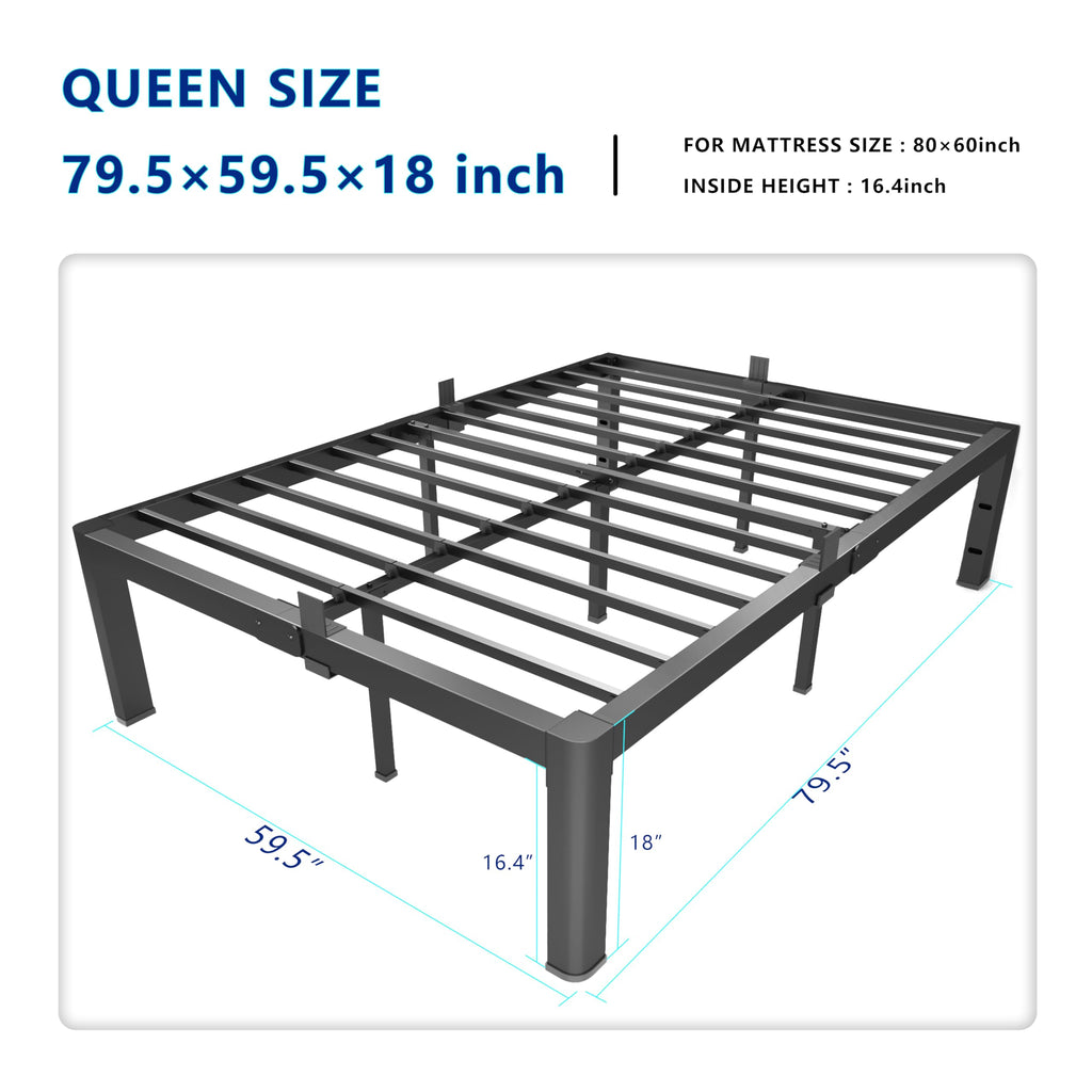 18 Inch Queen Heavy Duty Metal Platform Bed Frame I2519