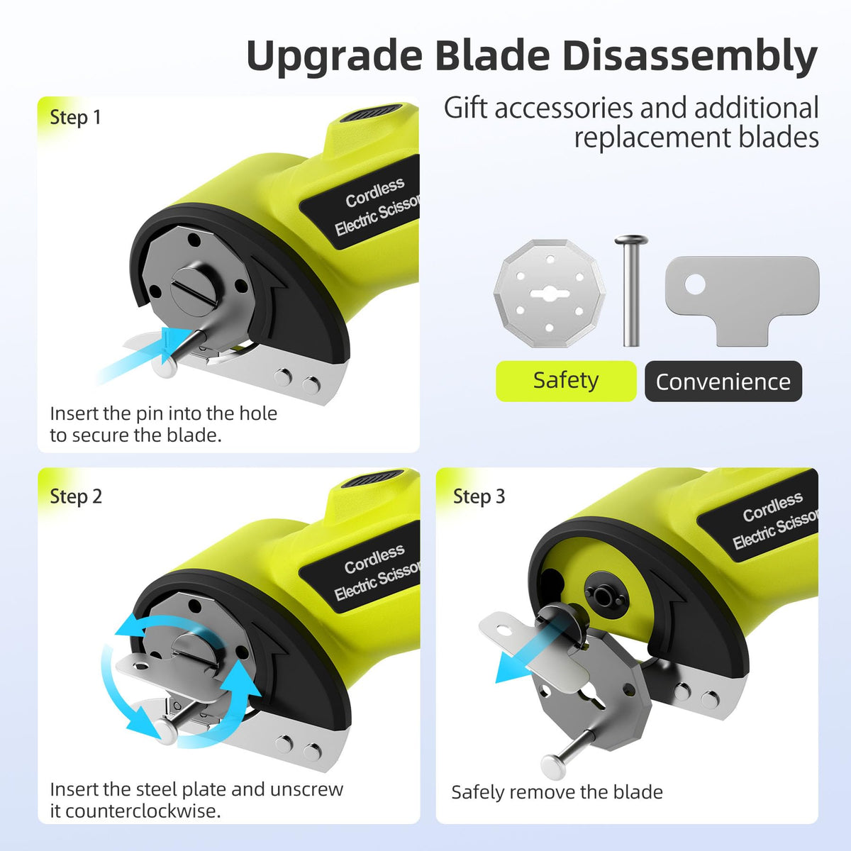 Cordless Electric Cutter with 2 Rotary Blades V3049
