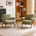 Olive Green Mid-Century Wood Accent Chair Set of 2 T54544