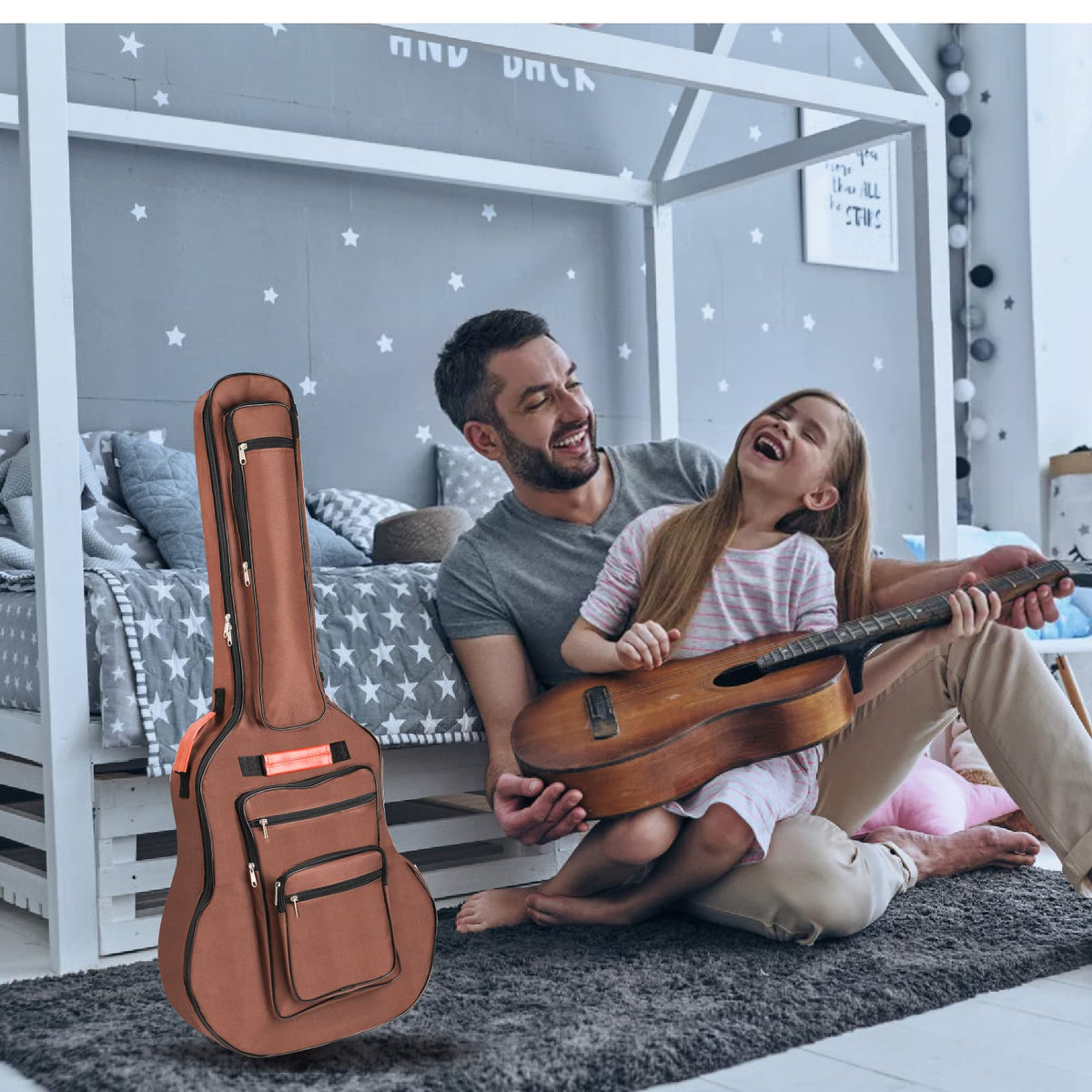 40 41 42 Inches 6 Pockets Waterproof Oxford Cloth Guitar Bag O234