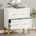 White 2 Drawer Wood File Cabinet T2326