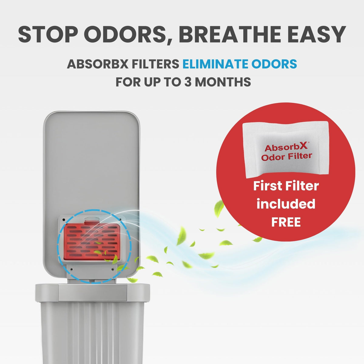 50 L Slim Step Pedal Kitchen Trash Can with Odor Filter O894