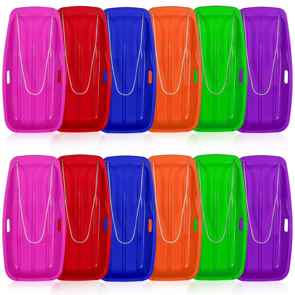 12 Pcs 35 Inch Plastic Snow Sleds Y3804