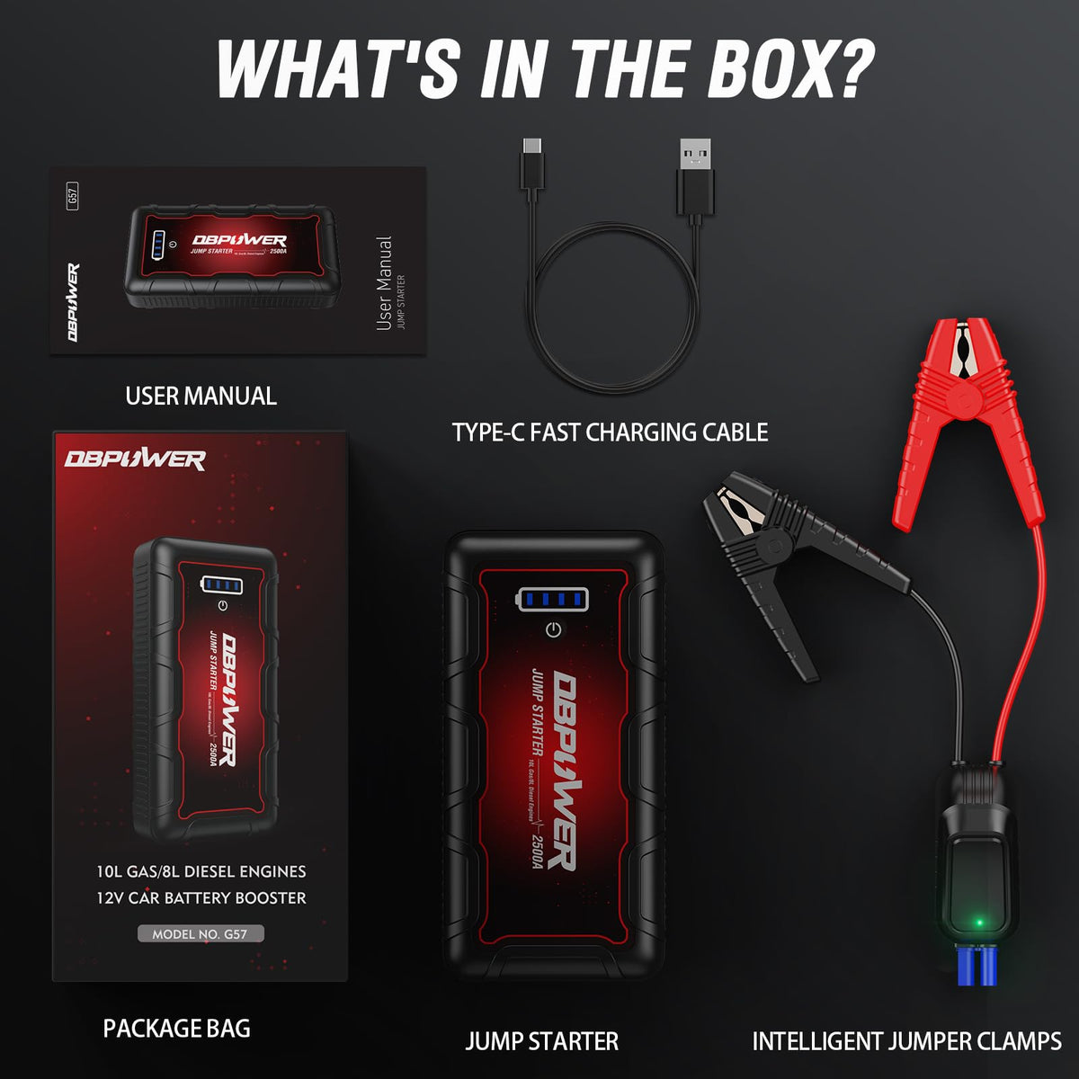 2500A Peak 74Wh Portable Car Jump Starter K960406