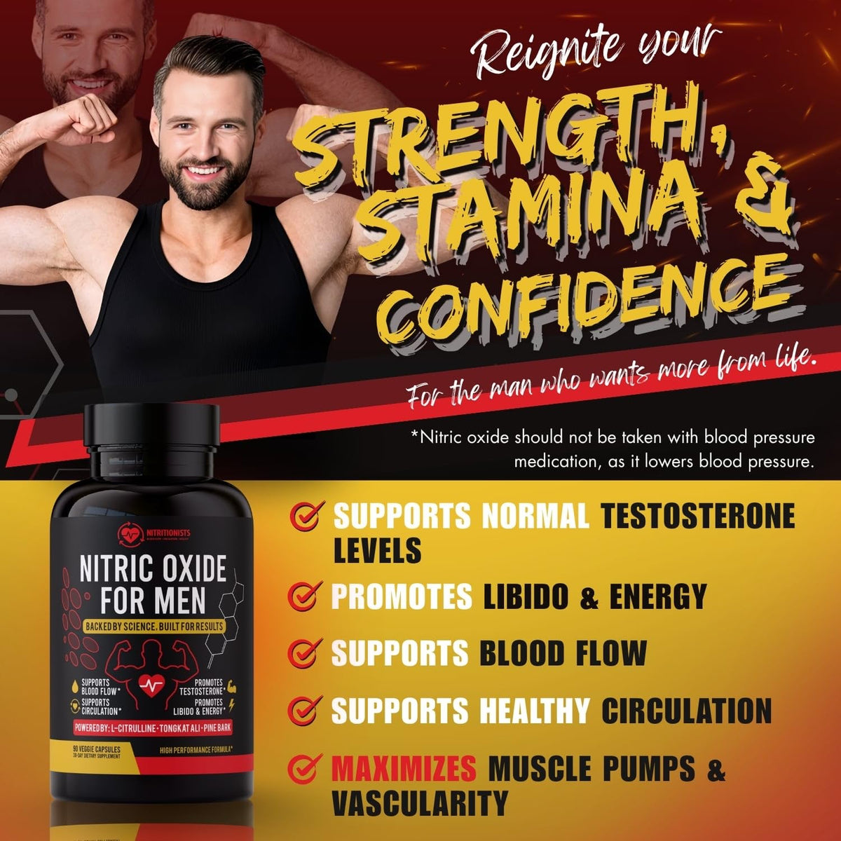 90 Capsules Nitric Oxide Supplement U48838