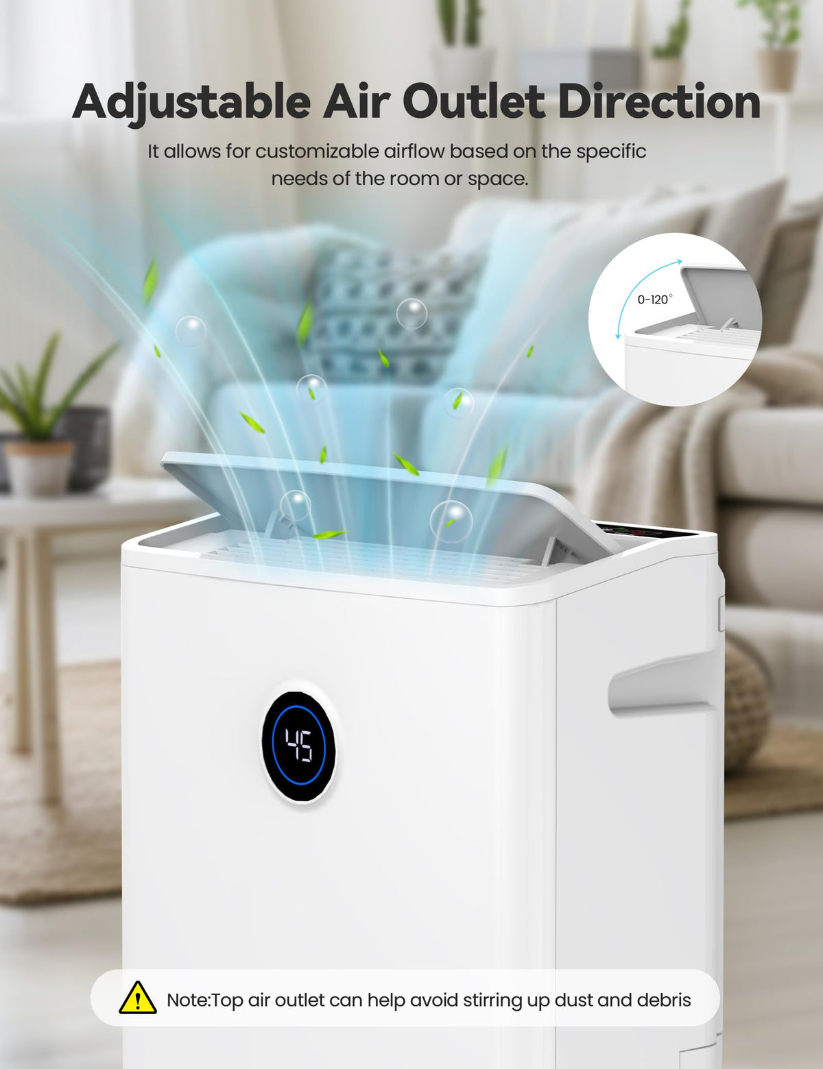 4500 Sq. Ft 50-70 Pints Dehumidifier with Drain Hose and 5L Water Tank H9435