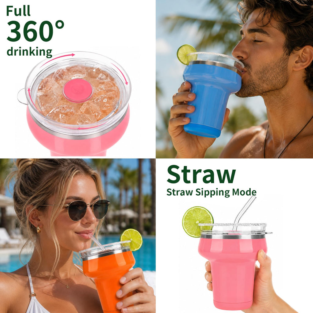 16oz Insulated Tumbler with Lid & Straws M40592