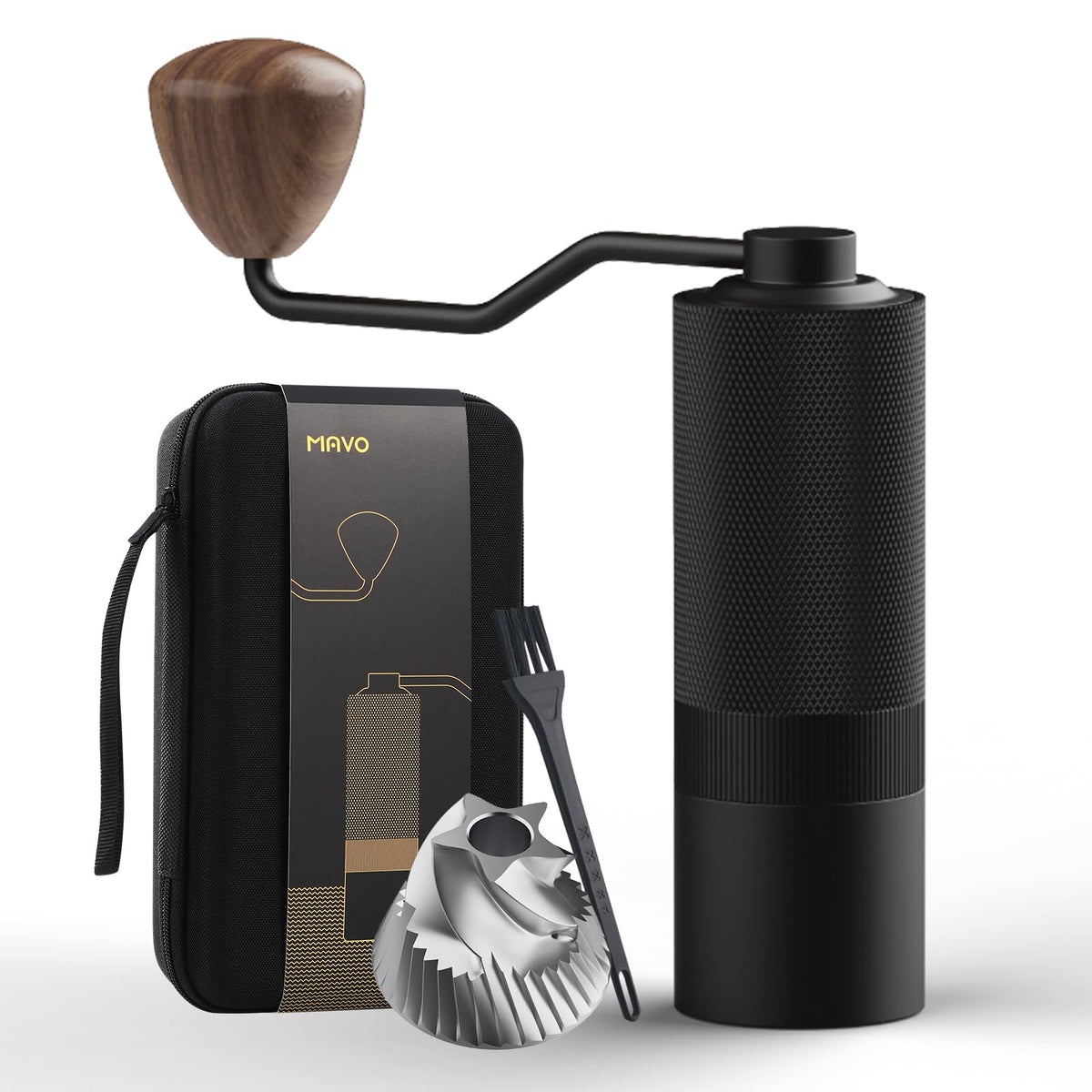 Manual Coffee Grinder 25g Stainless Steel Conical Burr Black M59557