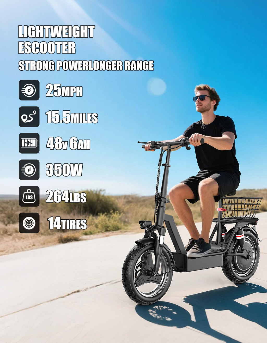 Foldable Electric Scooter with Seat D9984