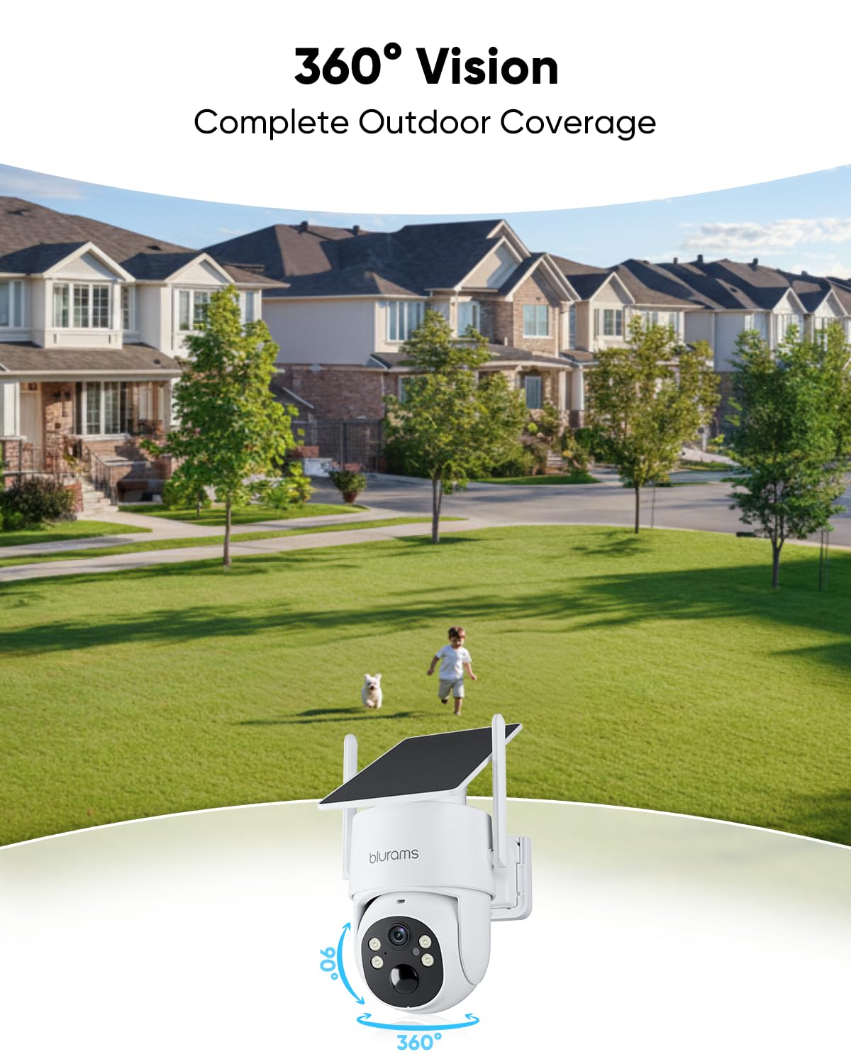 4MP Pan/Tilt Wireless Outdoor Security Camera with Solar Panel U141798