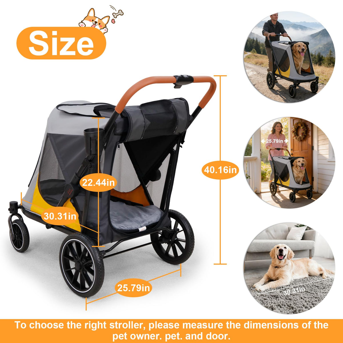 Large Dog Stroller with Dual Entry X272