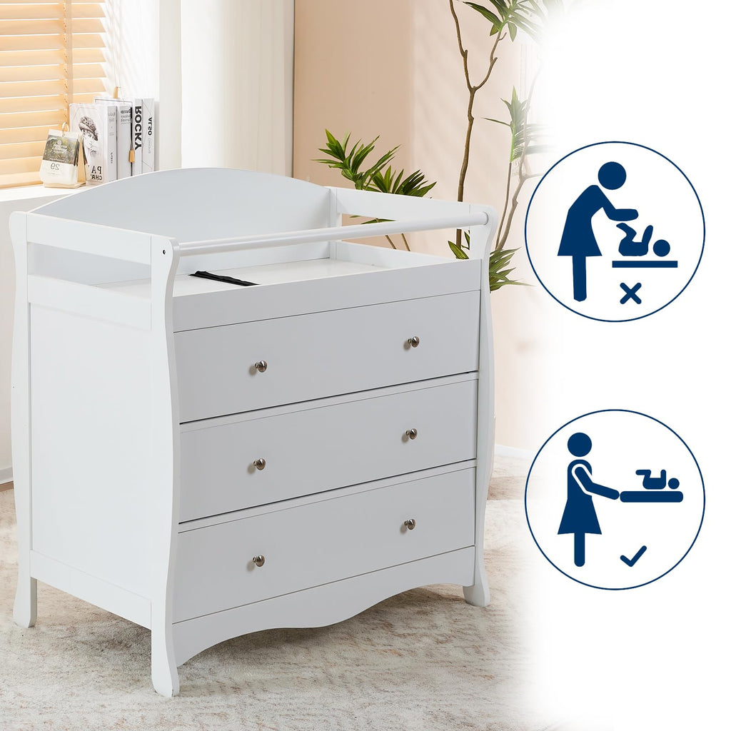 White Changing Table Dresser U2638