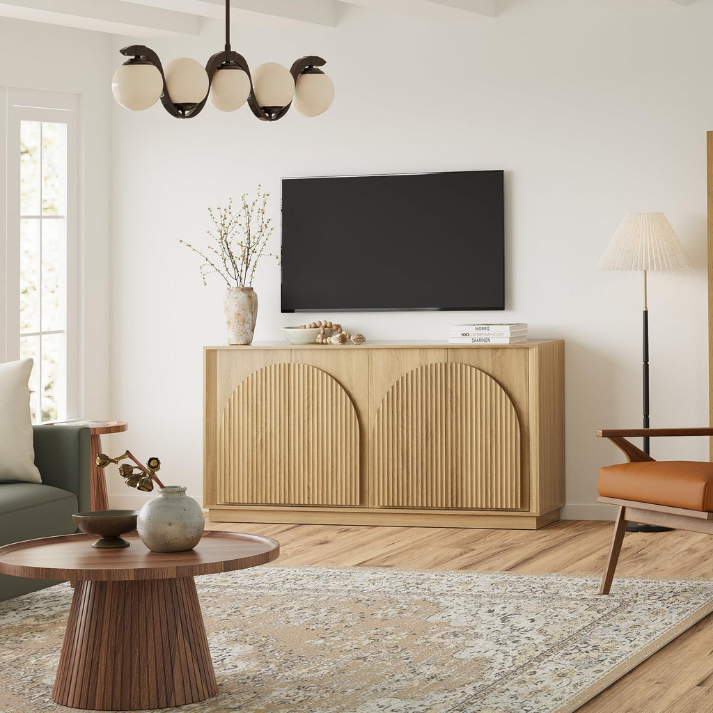 65" Oak Sideboard Buffet Cabinet with Storage R9645