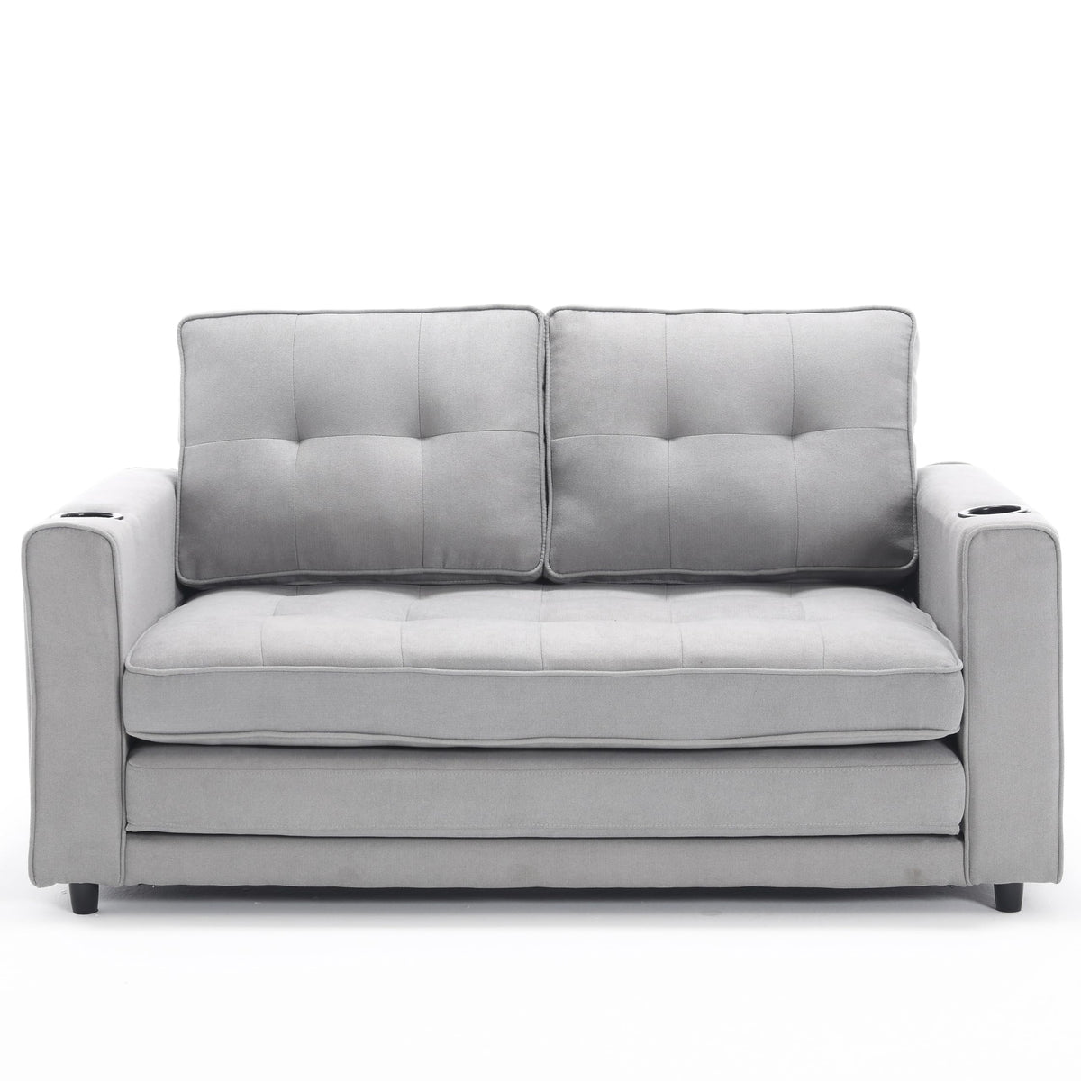 Light Gray Convertible Futon Sofa Bed C8110