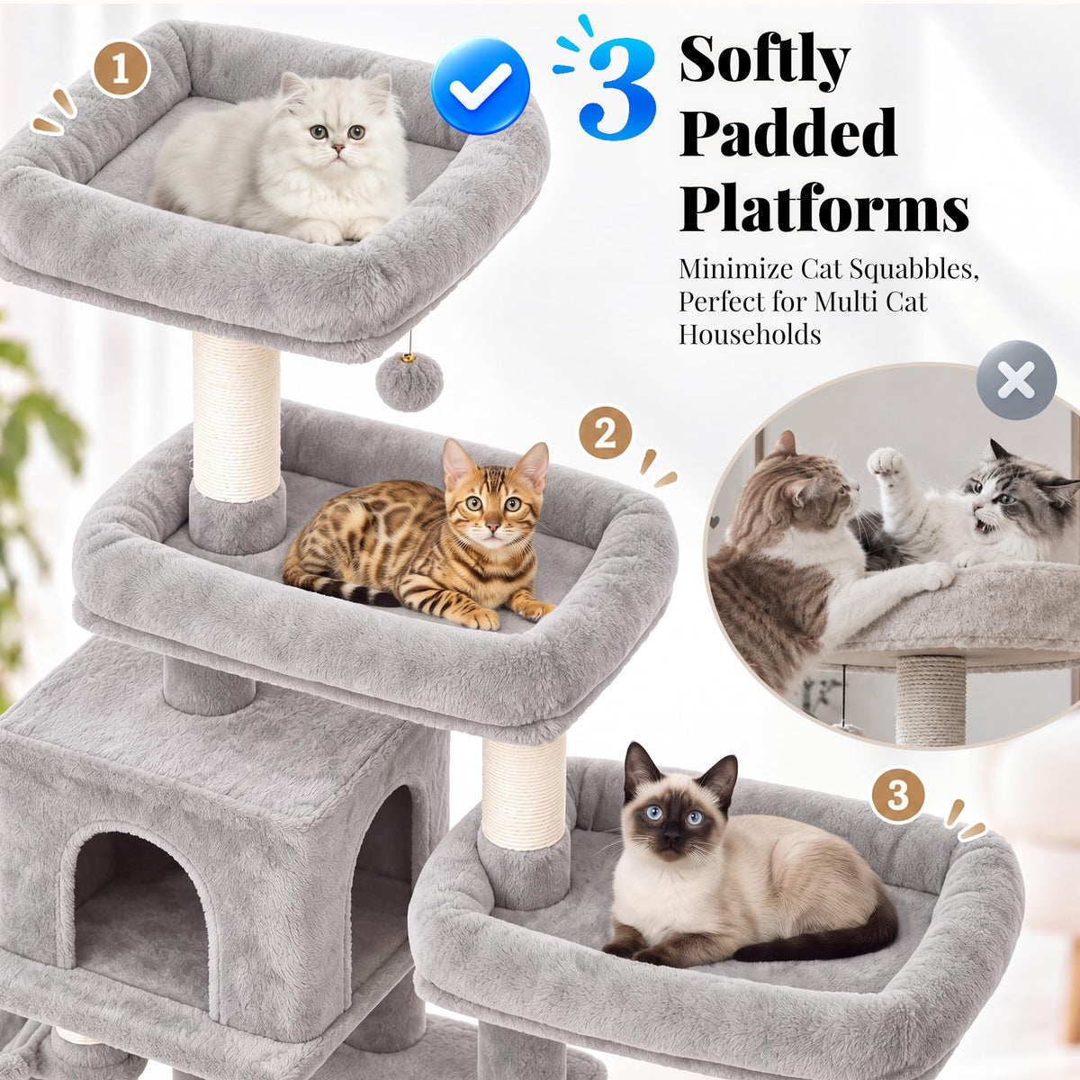 Cat Tree Tower with 3 Platforms S1685