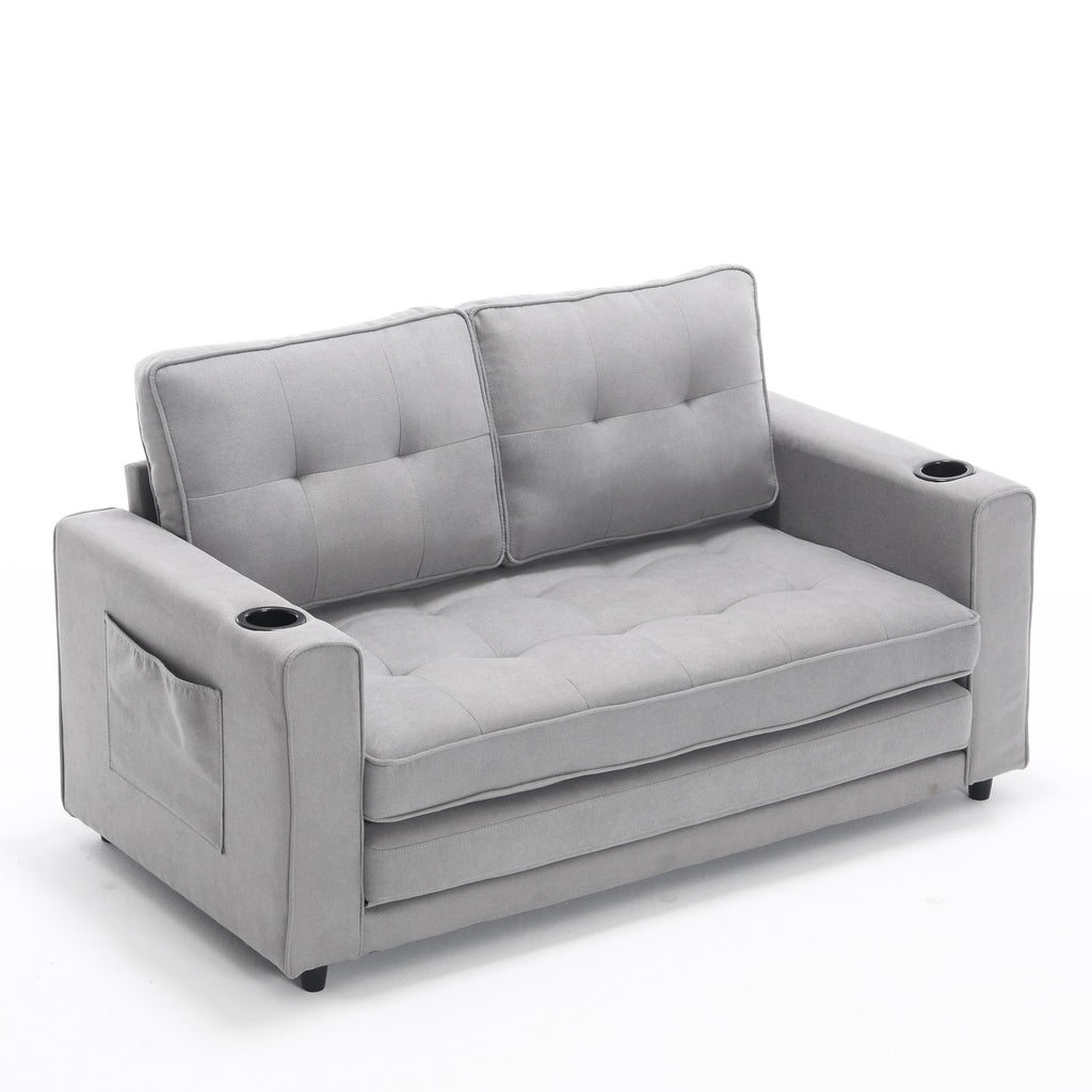 Light Gray Convertible Futon Sofa Bed C8110