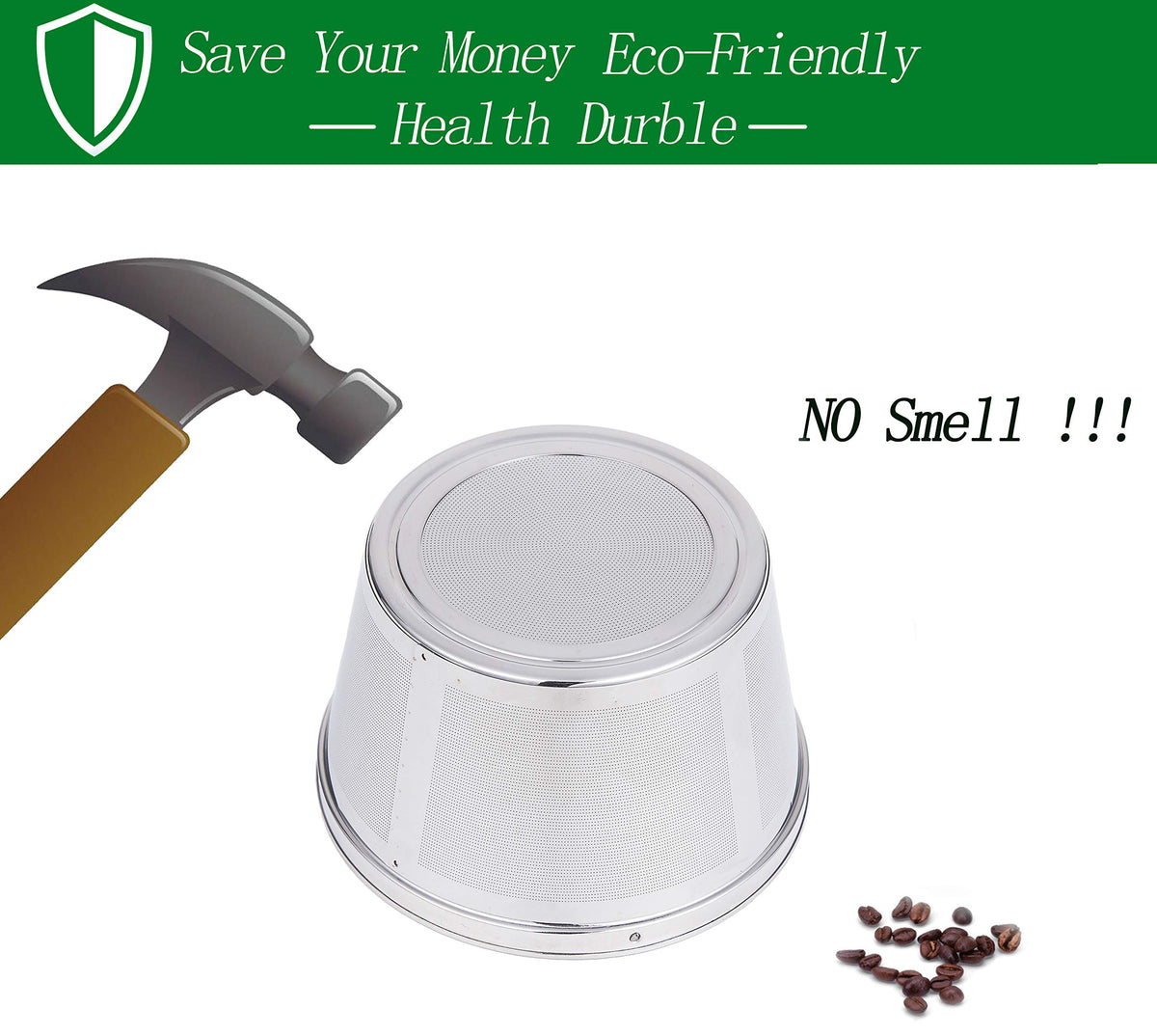 Stainless Steel Reusable Coffee Filters 8 12 Cup Pack of 2 W417