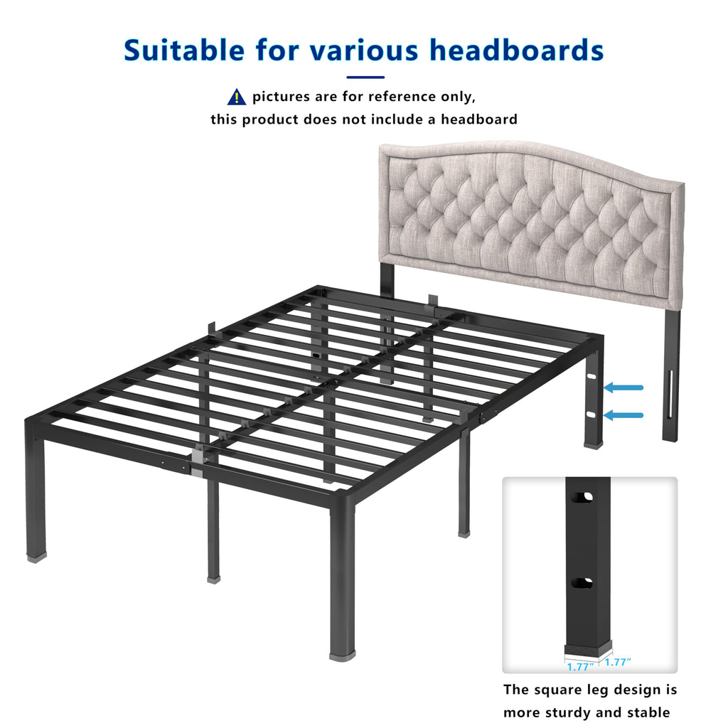 18 Inch Queen Heavy Duty Metal Platform Bed Frame I2519