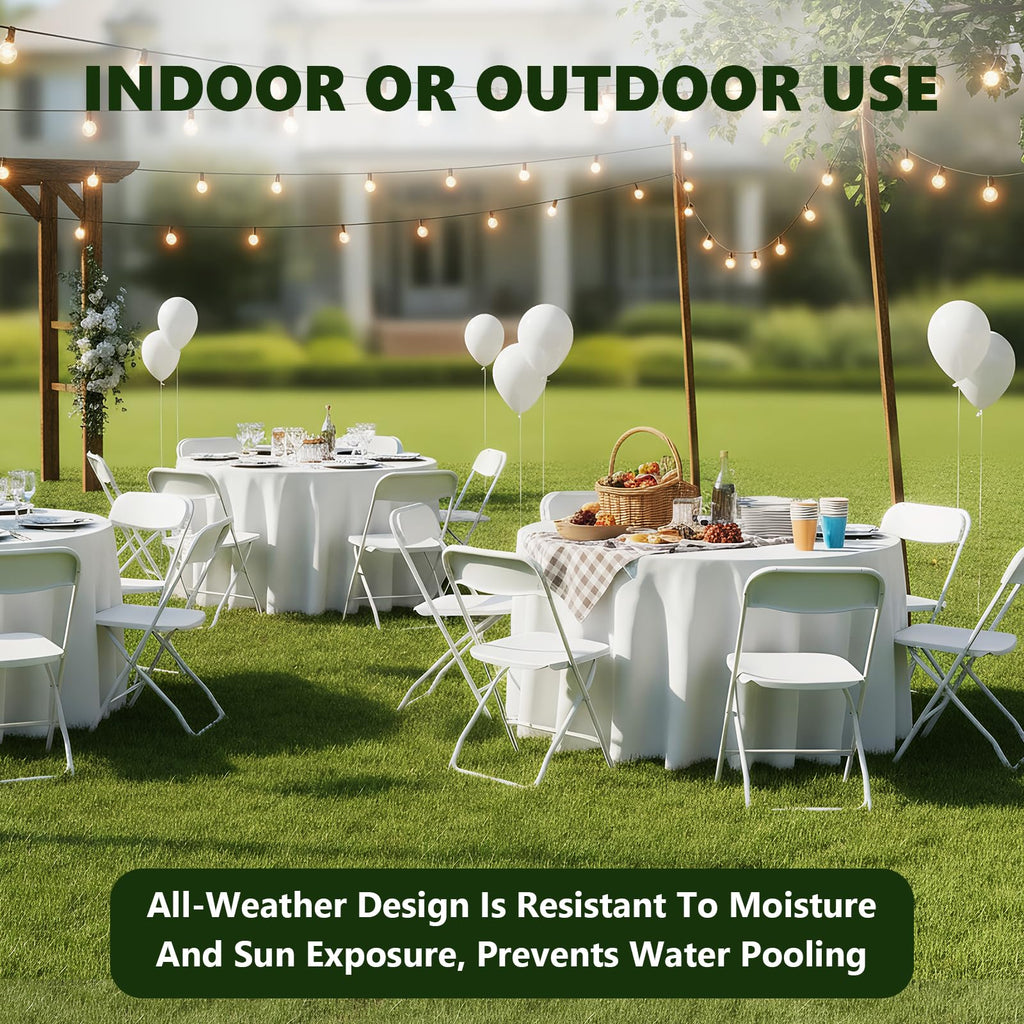 White 10 Pack Plastic Folding Chairs with Metal Frame I2657