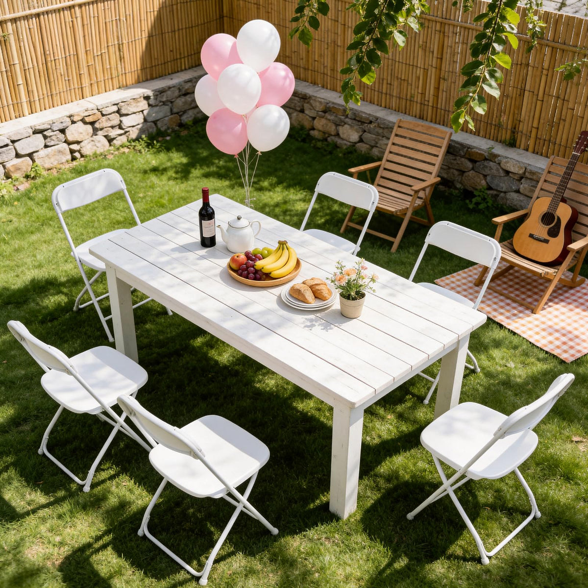 White 10 Pack Plastic Folding Chairs with Metal Frame I2657