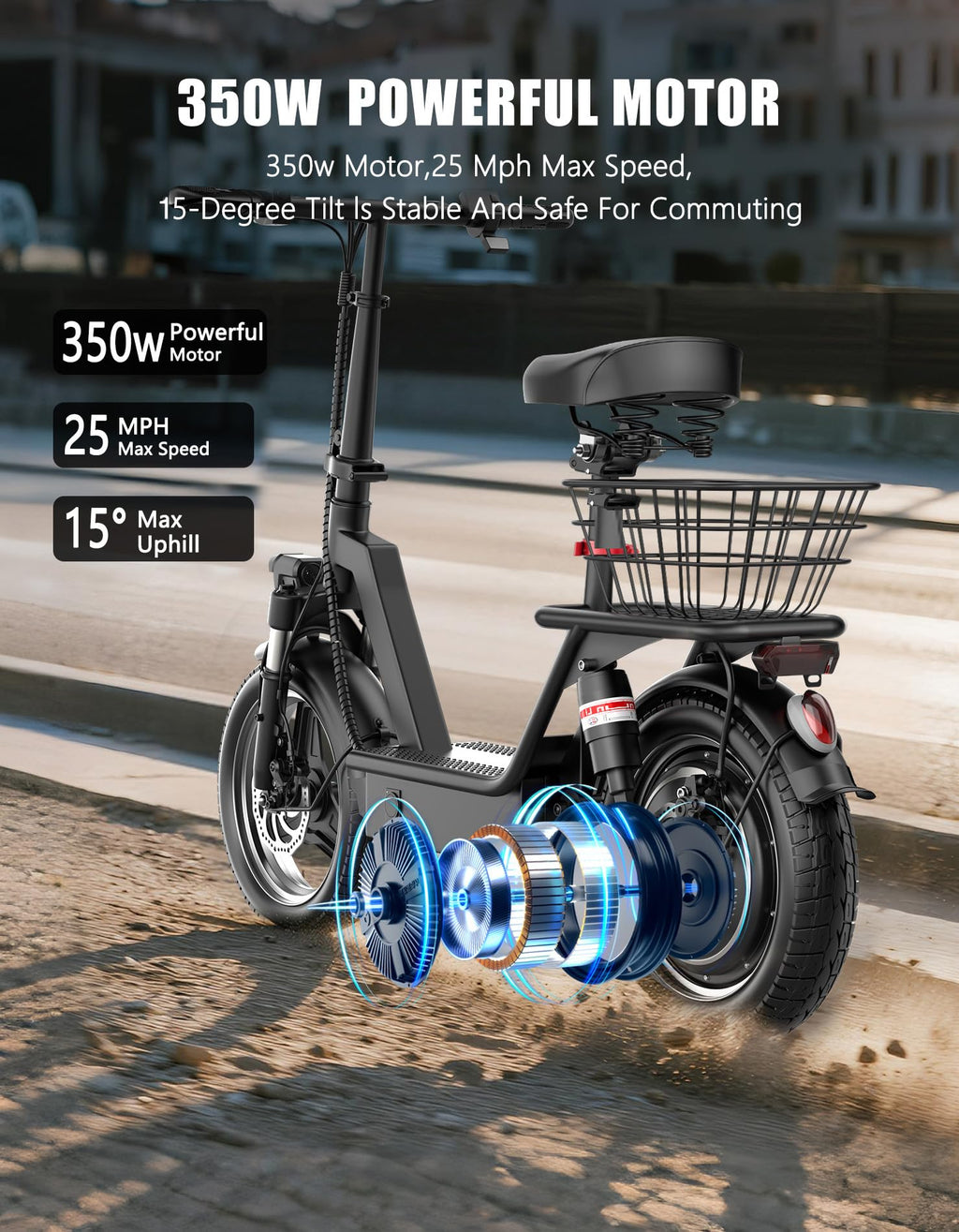 Foldable Electric Scooter with Seat D9984