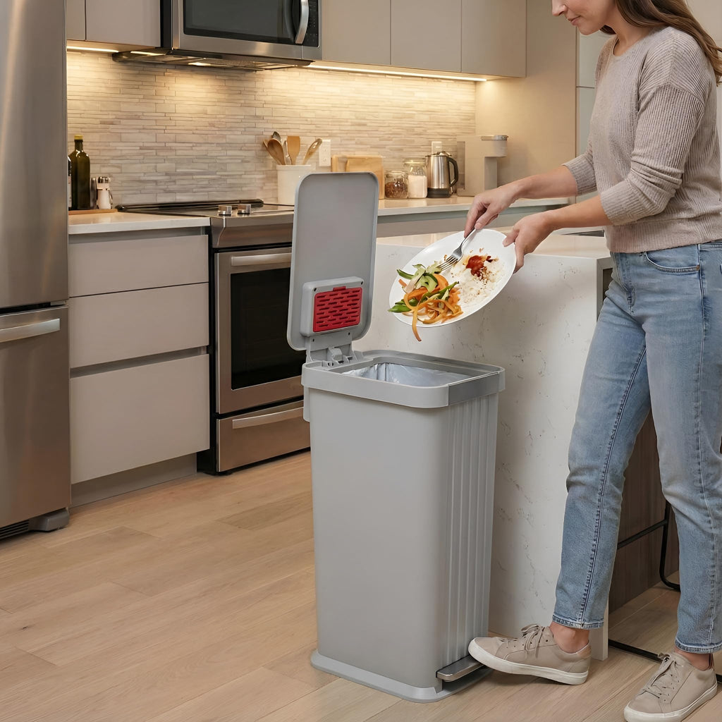 50 L Slim Step Pedal Kitchen Trash Can with Odor Filter O894