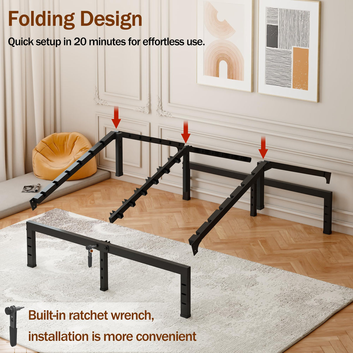 16 Inch Heavy Duty Metal Platform Bed Frame Full Size U86445