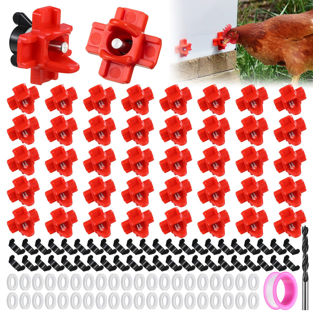 40 Pcs Chicken Waterer Nipples with Drill Bit N79682