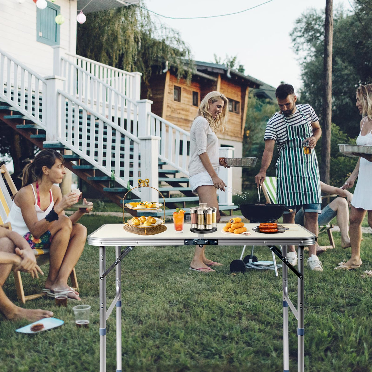3FT Adjustable Height Aluminum Folding Camping Table X979