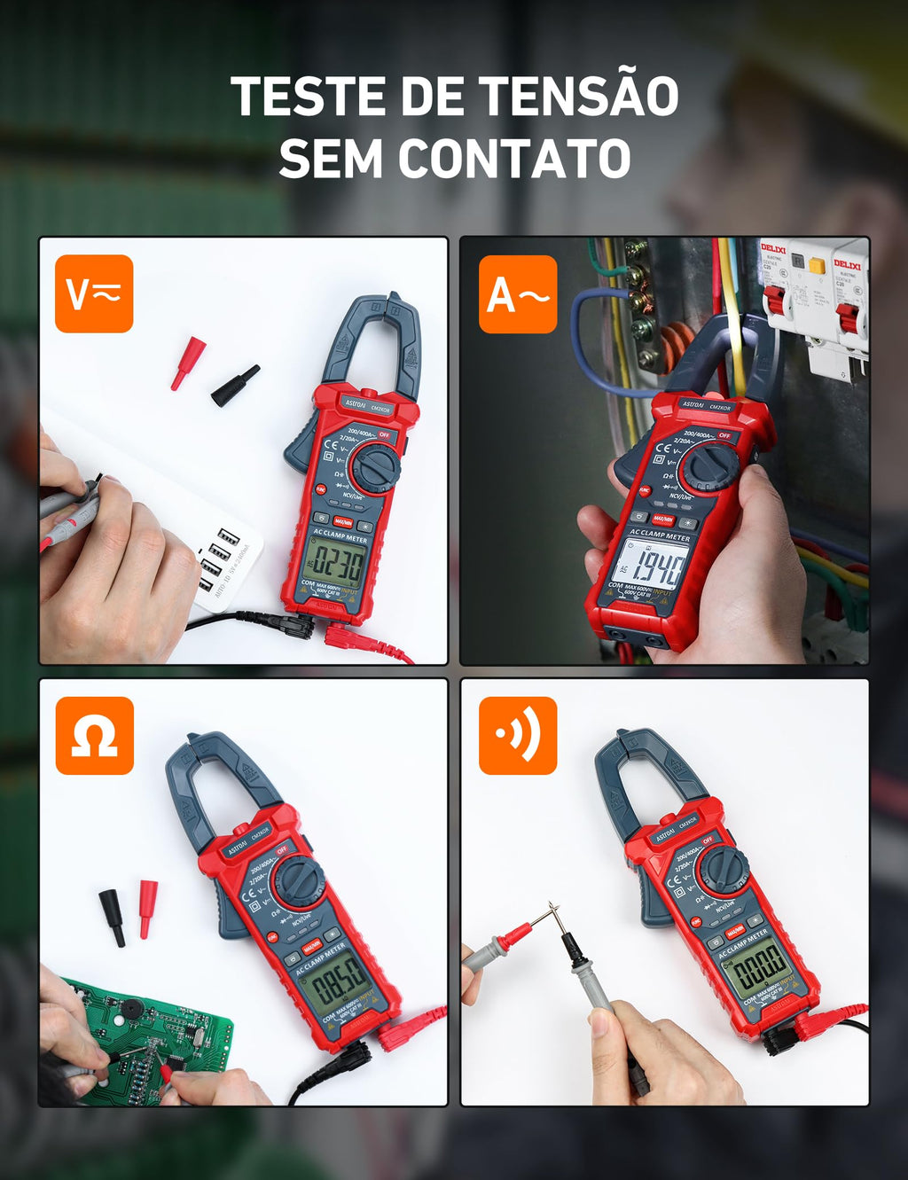 Digital Clamp Meter Multimeter 2000 Counts Auto-ranging Y9569