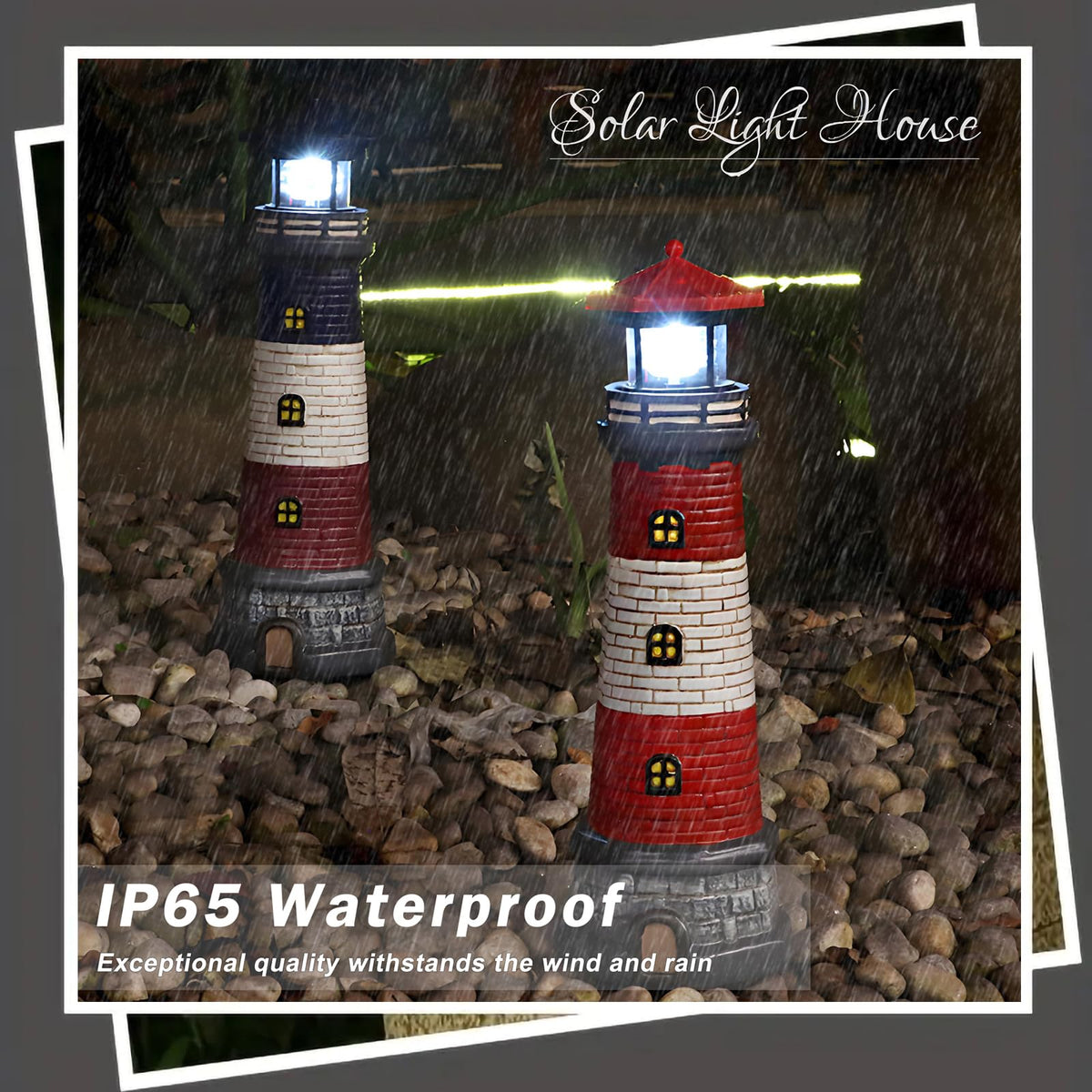 Solar Lighthouse Outdoor Garden Statue J656