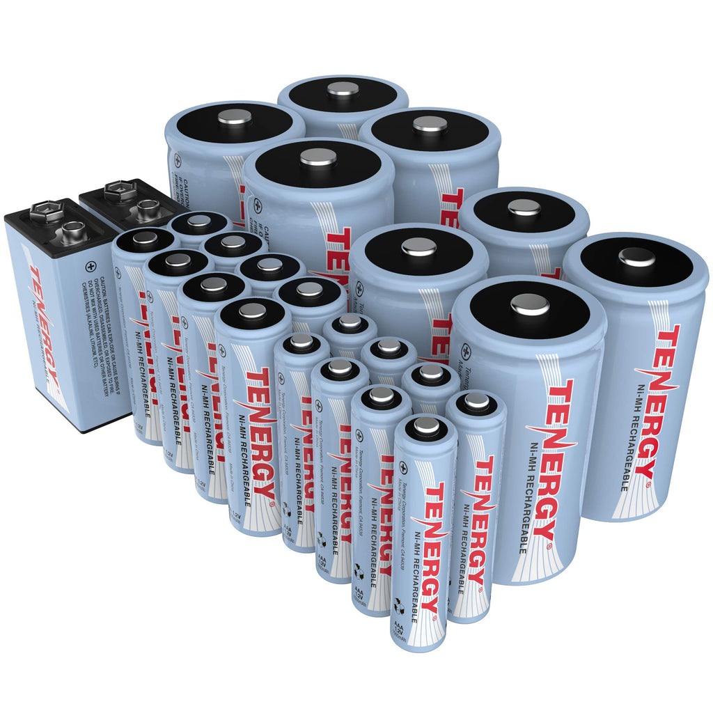 26 Pack NiMH Rechargeable Batteries 8AA 8AAA 4C 4D 2 9V A7837