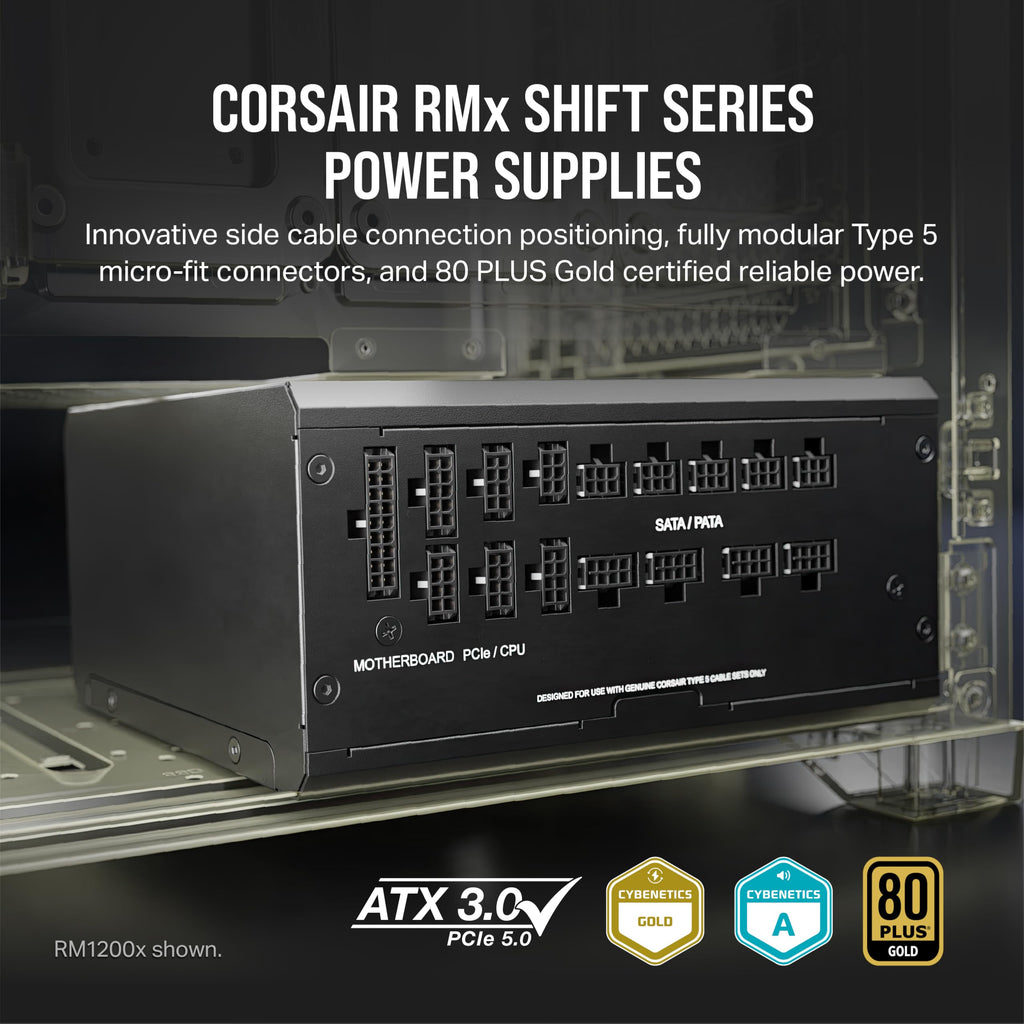 Black ATX 3.1 PCIe 5.1 Power Supply O88676