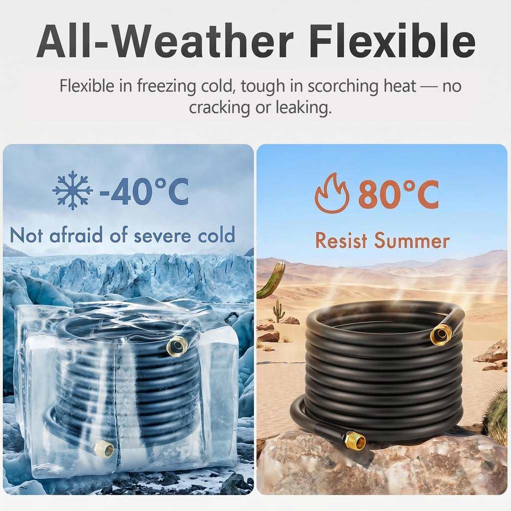 3/4" x 100ft 5-Layer Heavy Duty Brass Rubber Garden Hose H6636