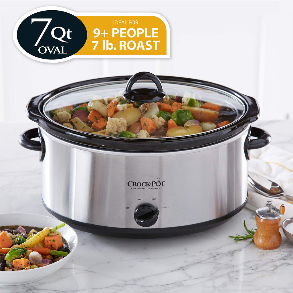 8 Quart Programmable Slow Cooker + 7 Quart Oval Manual Slow Cooker, Stainless Steel B9245