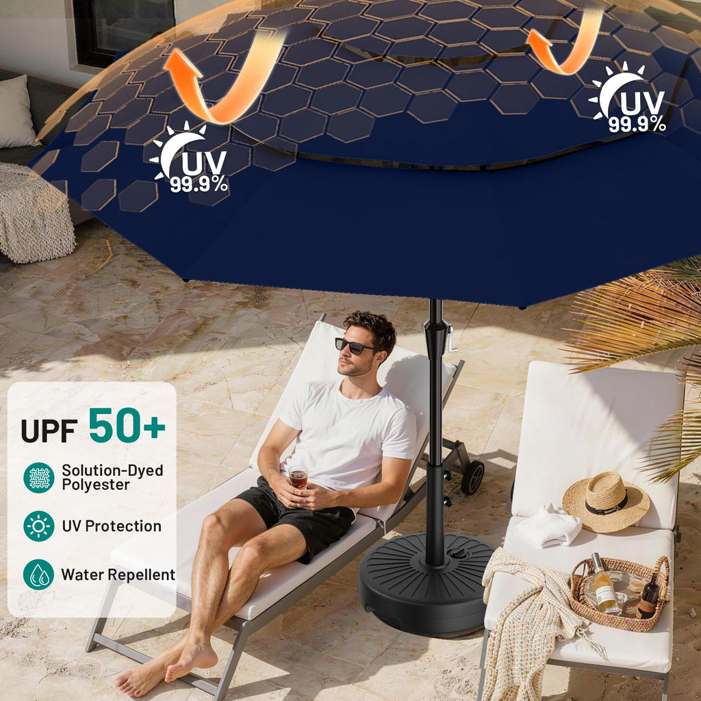 9ft 3-Tier UV Protection Windproof Patio Umbrella Q353376