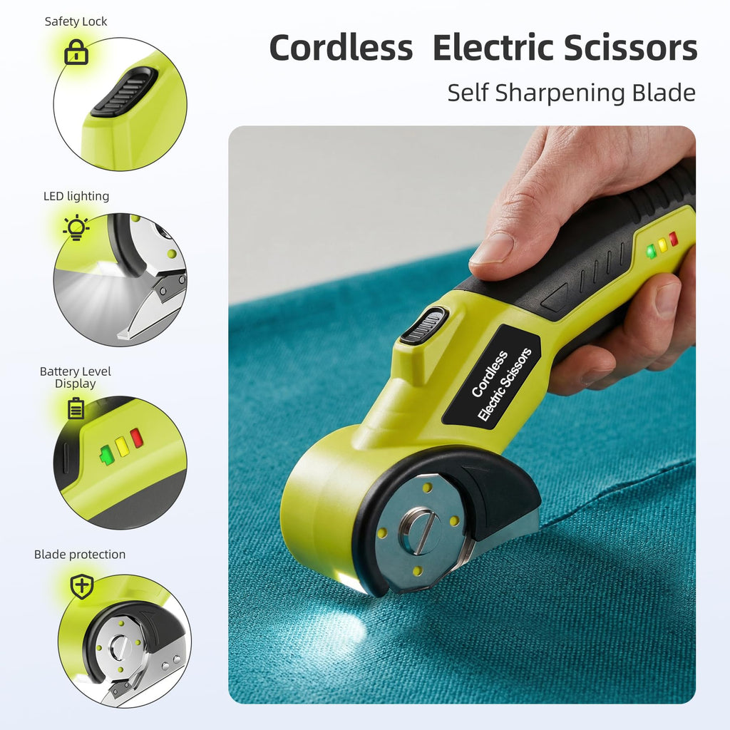 Cordless Electric Cutter with 2 Rotary Blades V3049