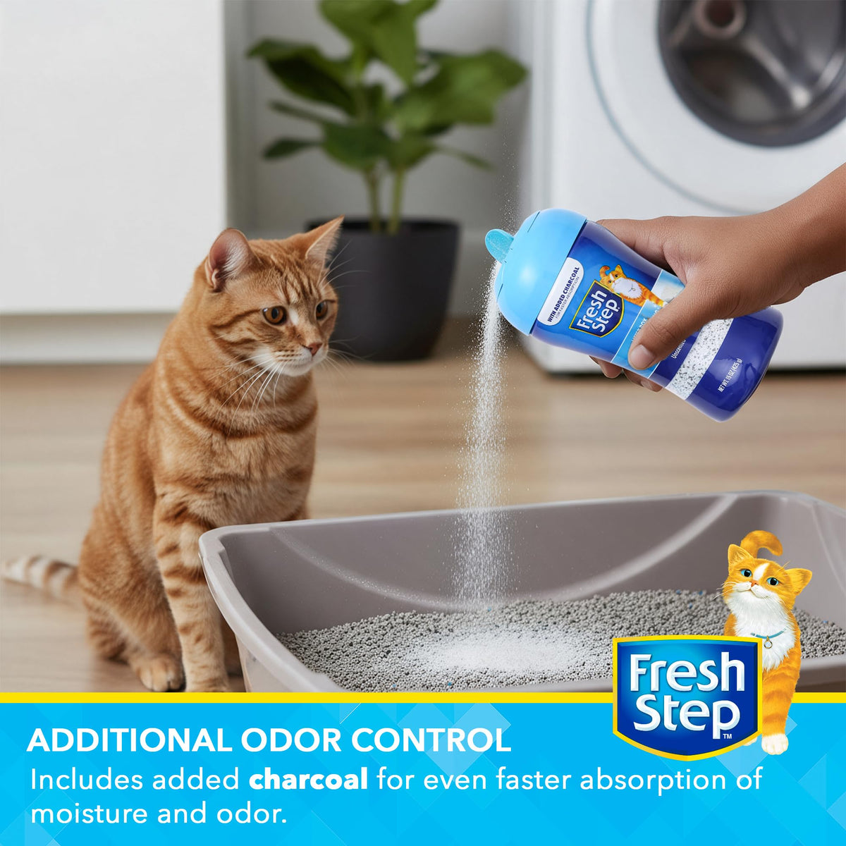 Charcoal Odor Eliminating Cat Litter Box Powder, 15 Oz, 2-Pack L80396