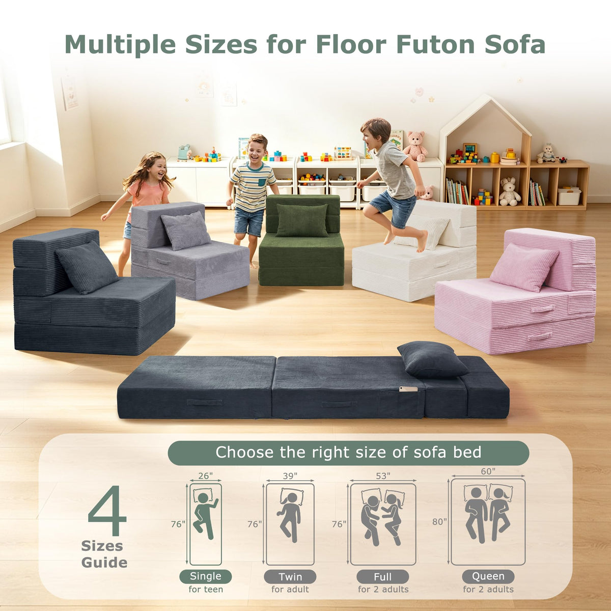 Folding Convertible Sofa Bed with Bag W4096