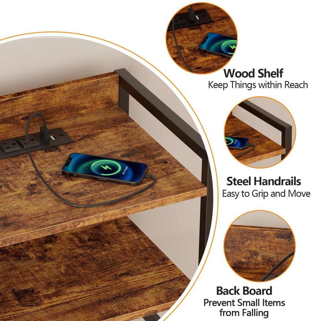 4 Drawer Night Stand with Charging Station X7106