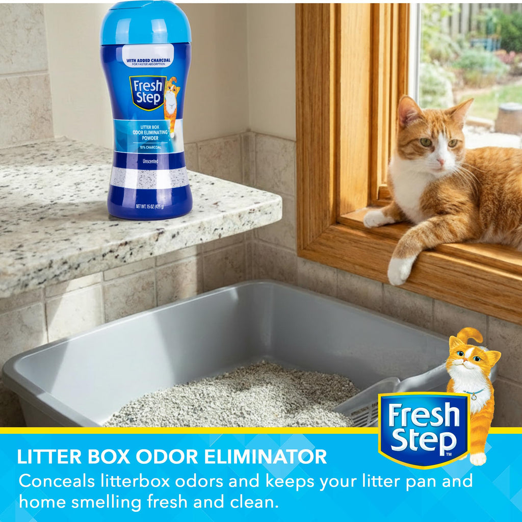 Charcoal Odor Eliminating Cat Litter Box Powder, 15 Oz, 2-Pack L80396