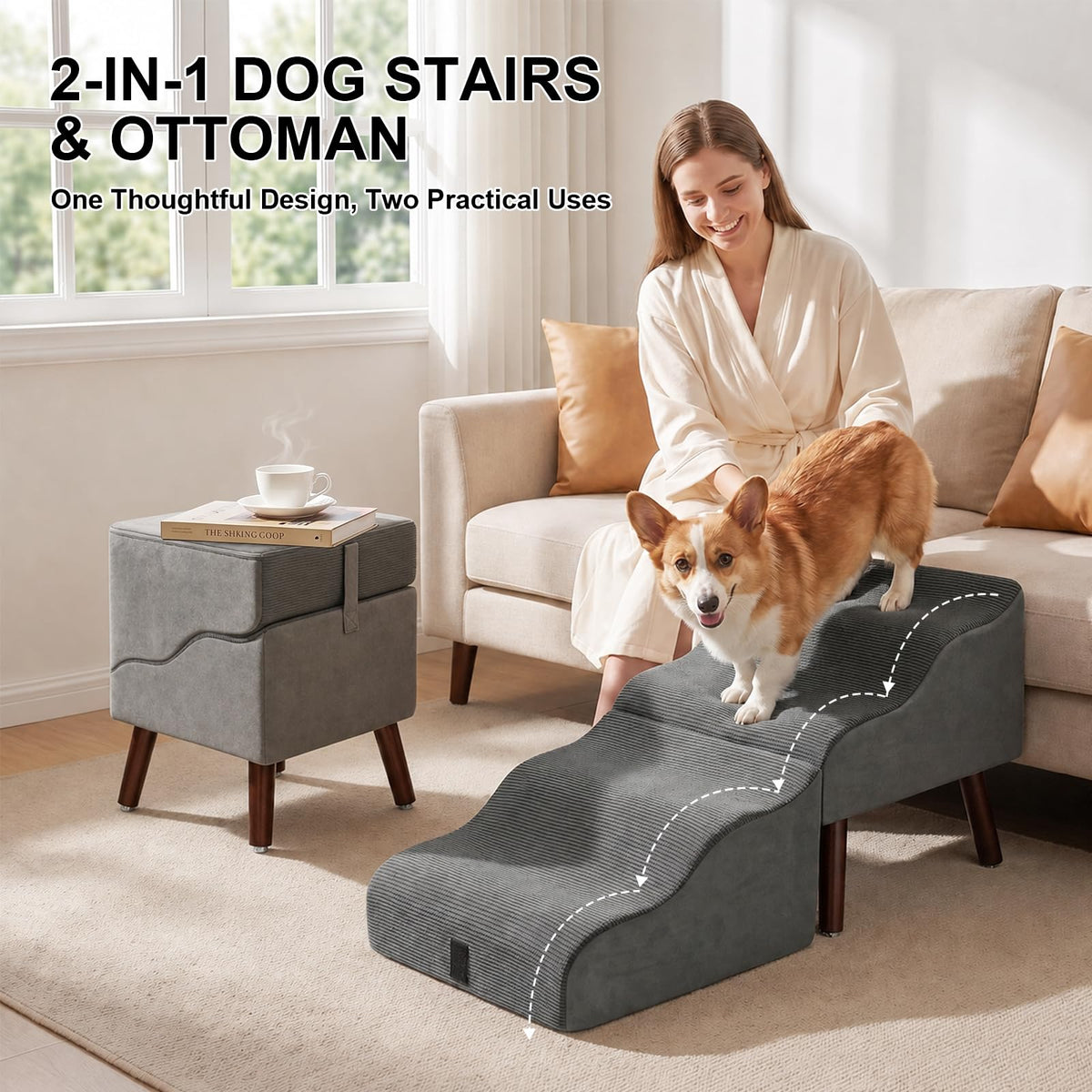 Foldable Pet Steps & Ottoman G4062