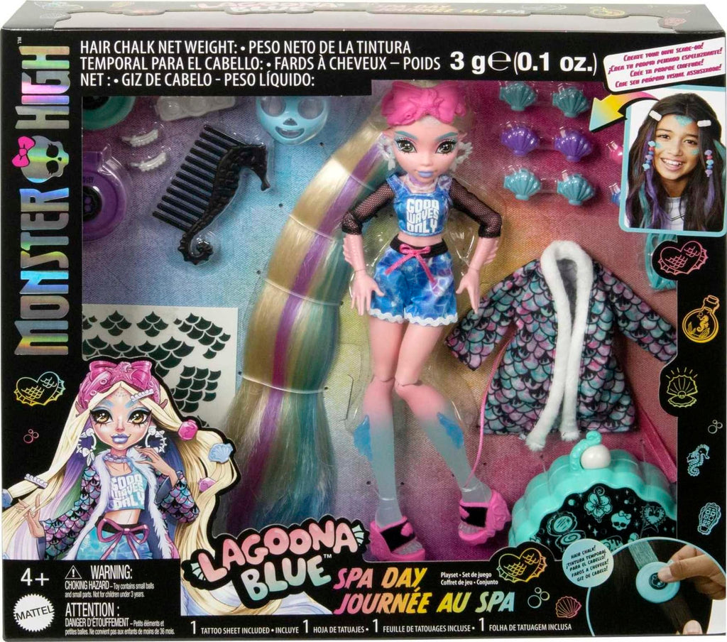 Monster High Doll with Hairstyling Clips, Hair Chalk & Tattoos S96312