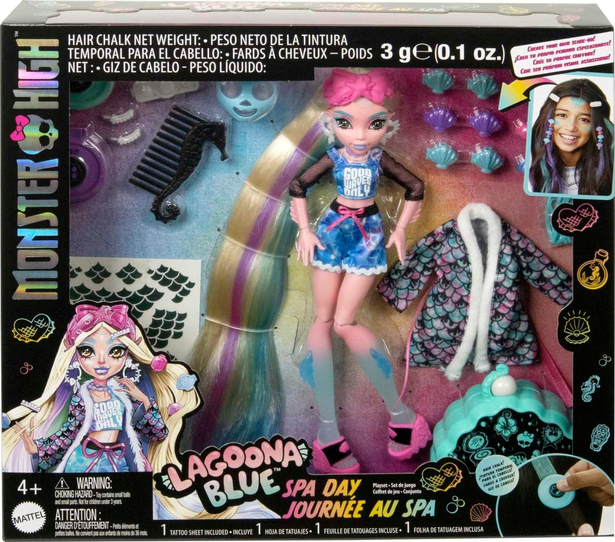 Monster High Doll with Hairstyling Clips, Hair Chalk & Tattoos S96312