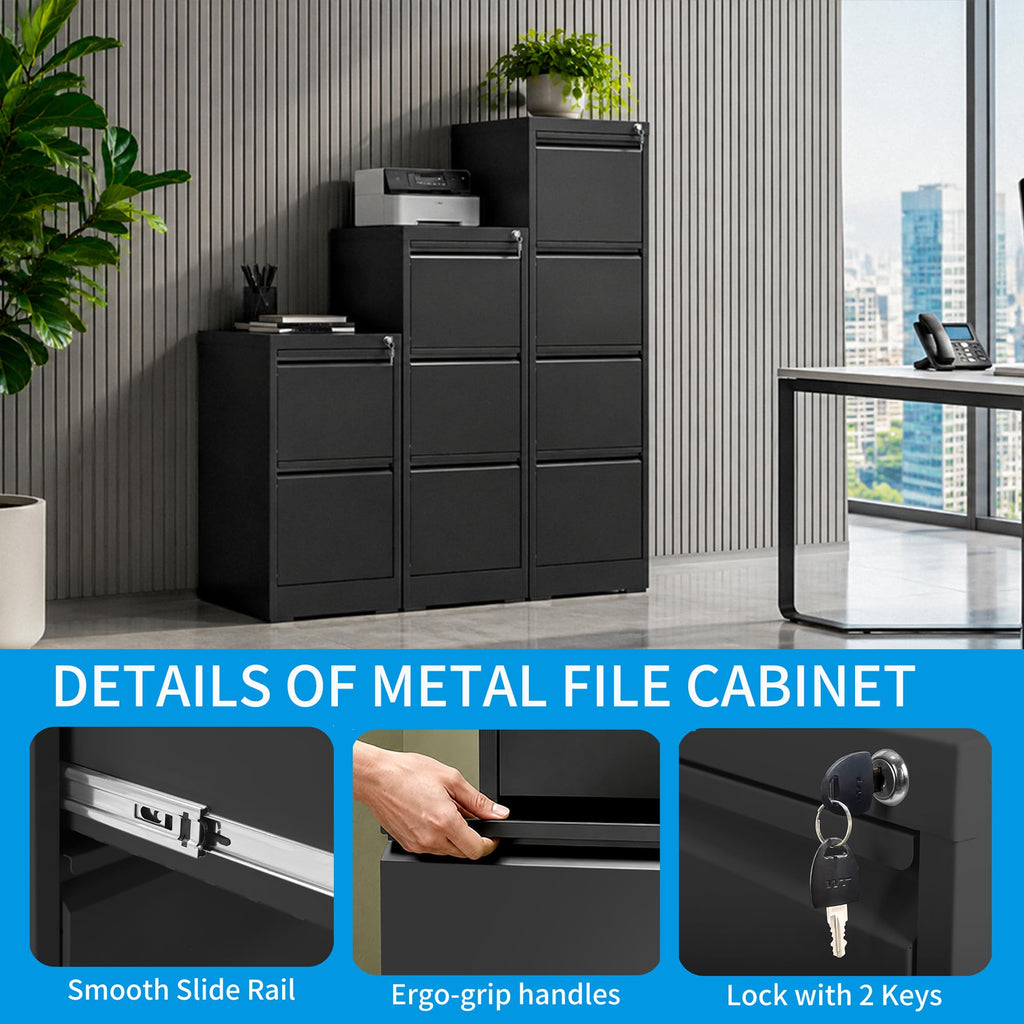 4 Drawer Metal File Cabinet with Lock U6288
