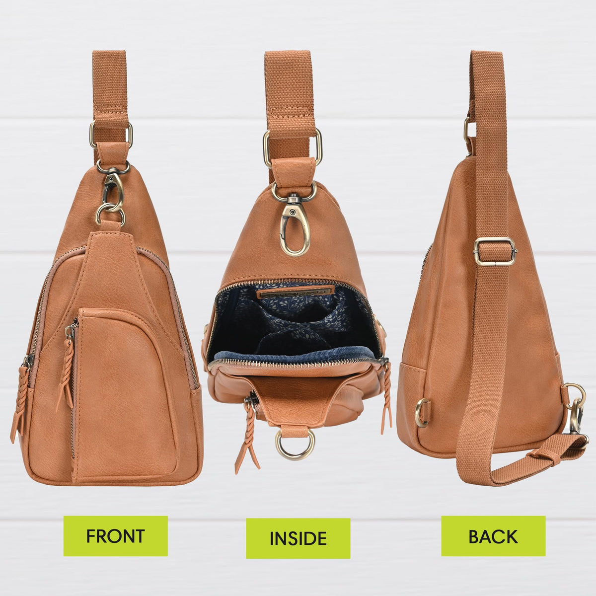 Vegan Leather Crossbody Bag J543781