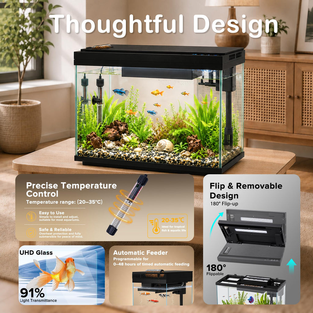 5 Gallon Aquarium Kit Ultra-White Glass O3324